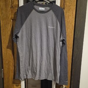 2 Shirts. Columbia Men's Gray Long Sleeve Shirt And Columbia Green Short Sleeve